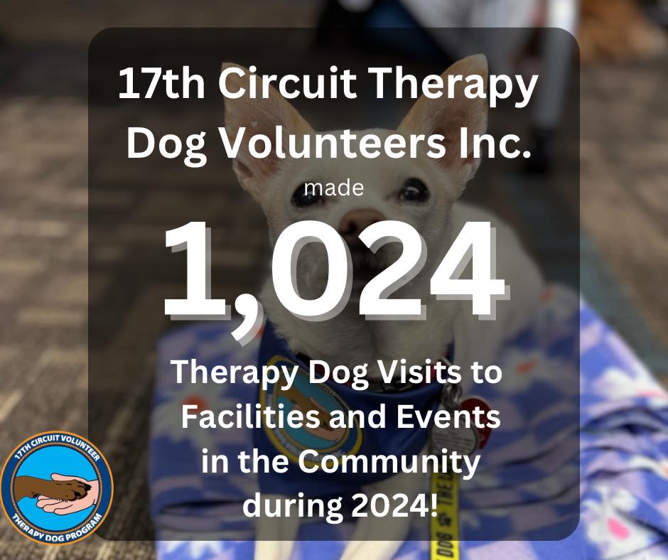 1,024 therapy dog visits in 2024